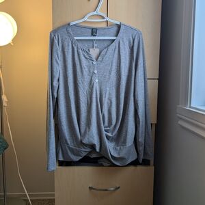 Gray Long Sleeve Women's Top